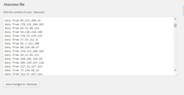 blacklist ip using .htaccess