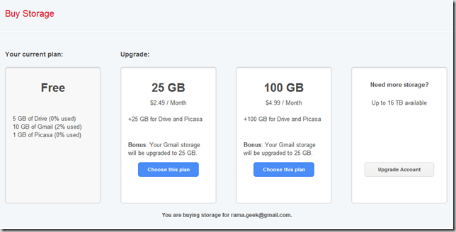 Google Drive Storage