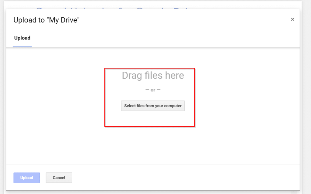 Drag Files Upload To Google Drive