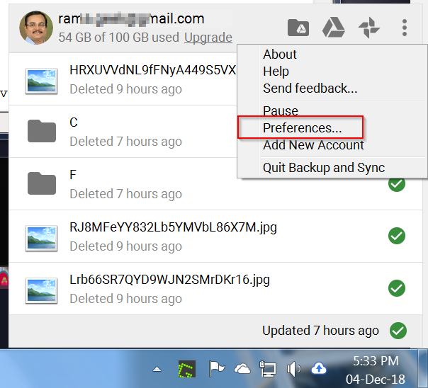 Google Drive Preferences Back Up And Sync