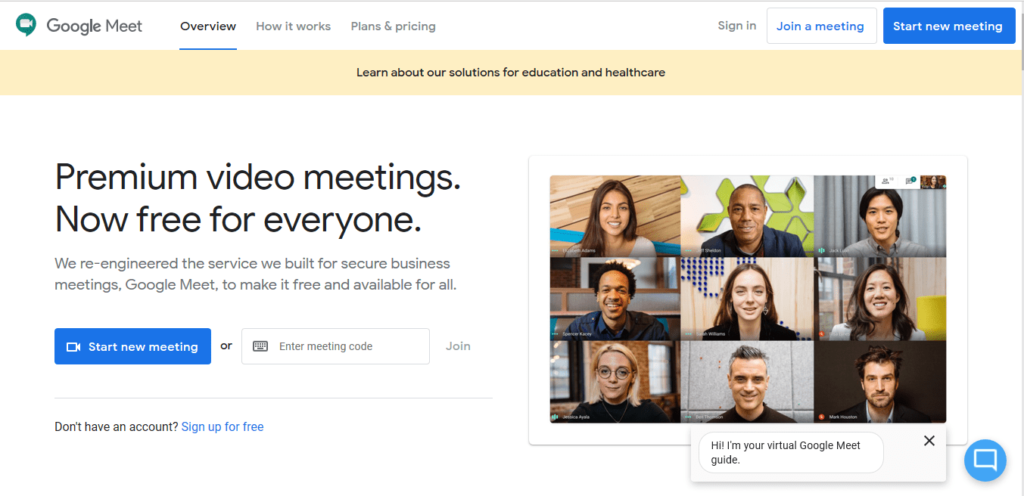 Google Meet Web App For Business